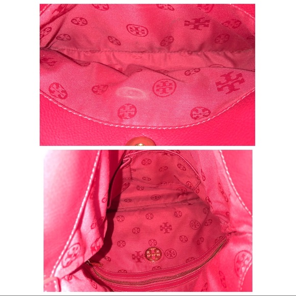 Tory Burch Deep Coral Foldover Messenger Bag - Picture 7 of 8